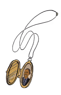 Locket with picture of Barak Obama inside.